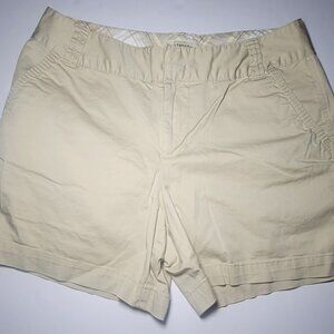 St Johns Bay Womens Khaki Chino Style Stretch Shorts Size 6